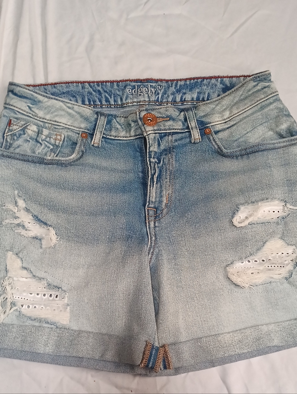 edge Light Blue Distressed Women’s Denim Shorts